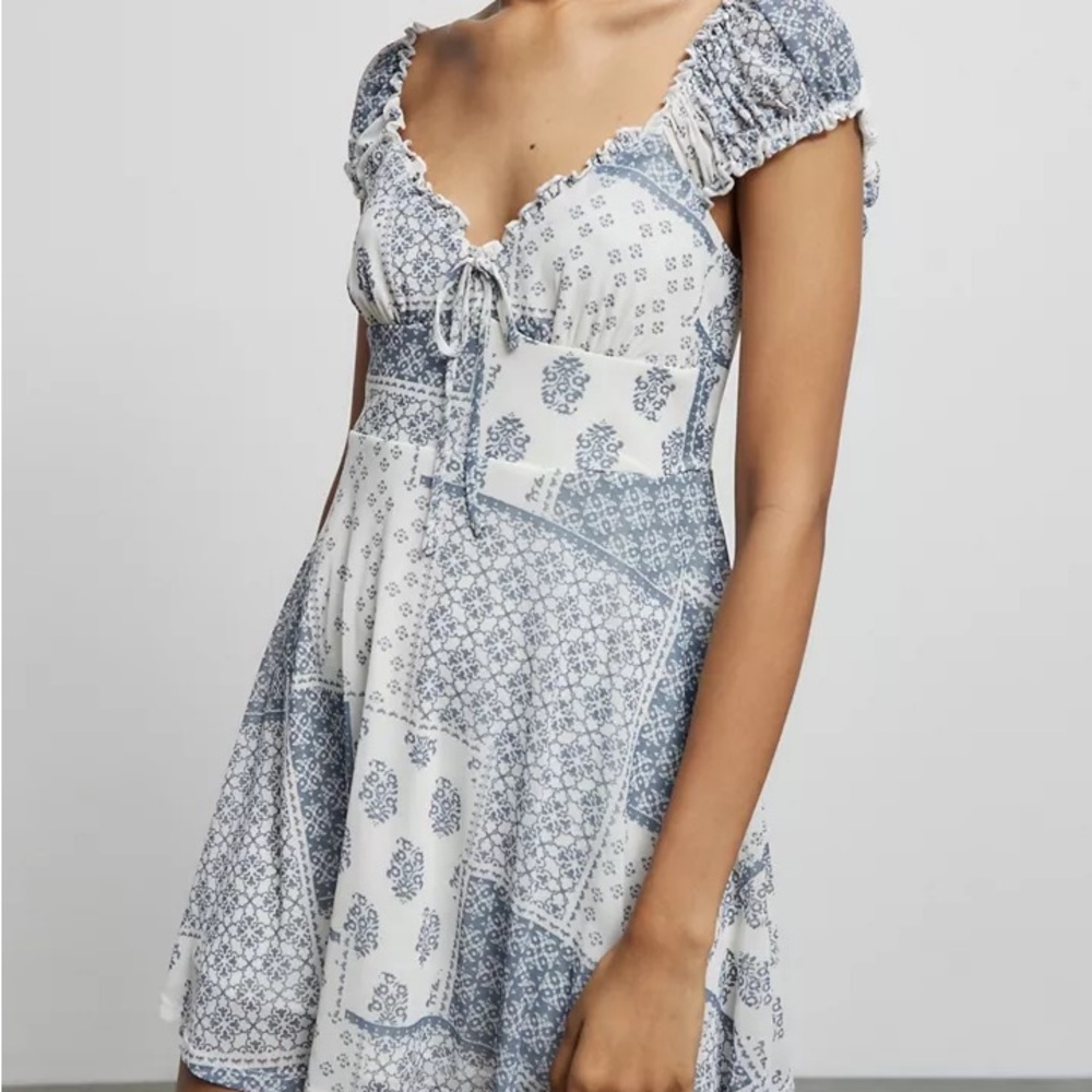 Urban Outfitters Patterned Audrey Mesh Mini Dress